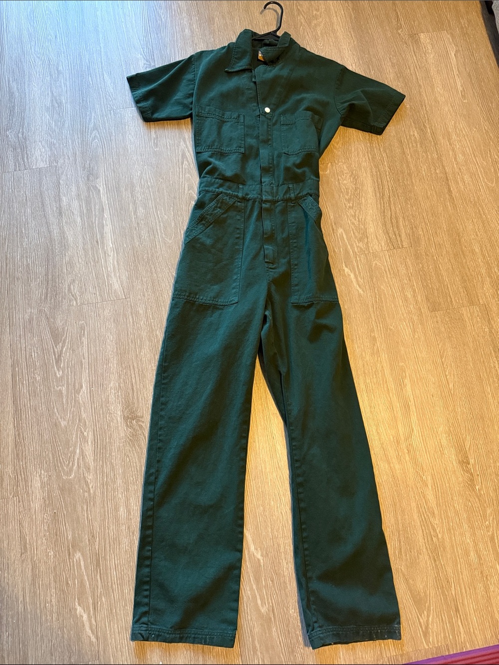 Big Bud Press Dark Forest Green Short-Sleeve Utility Jumpsuit BRAND NEW